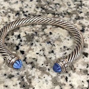 DAVID YURMAN TOPAZ AND DIAMOND CABLE BRACELET AUTHENTIC INCL POUCH